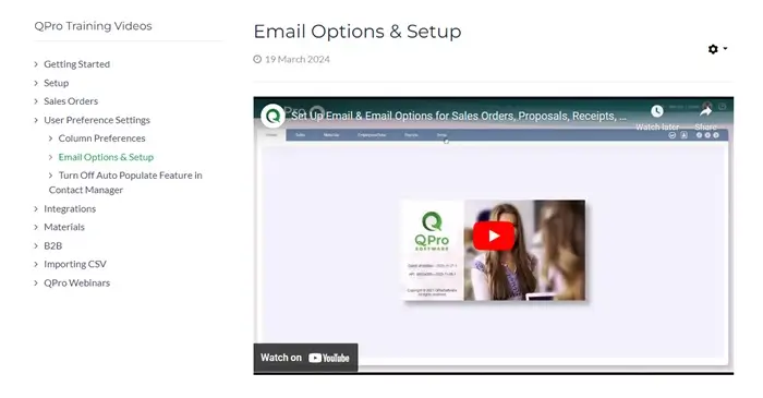 QPro Support - Email Options & Setup